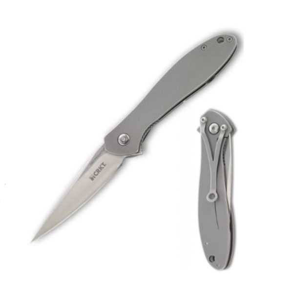 CRKT Eros Flipper Framelock Knife, AUS 8, Stainless Matte Handle K456XXP