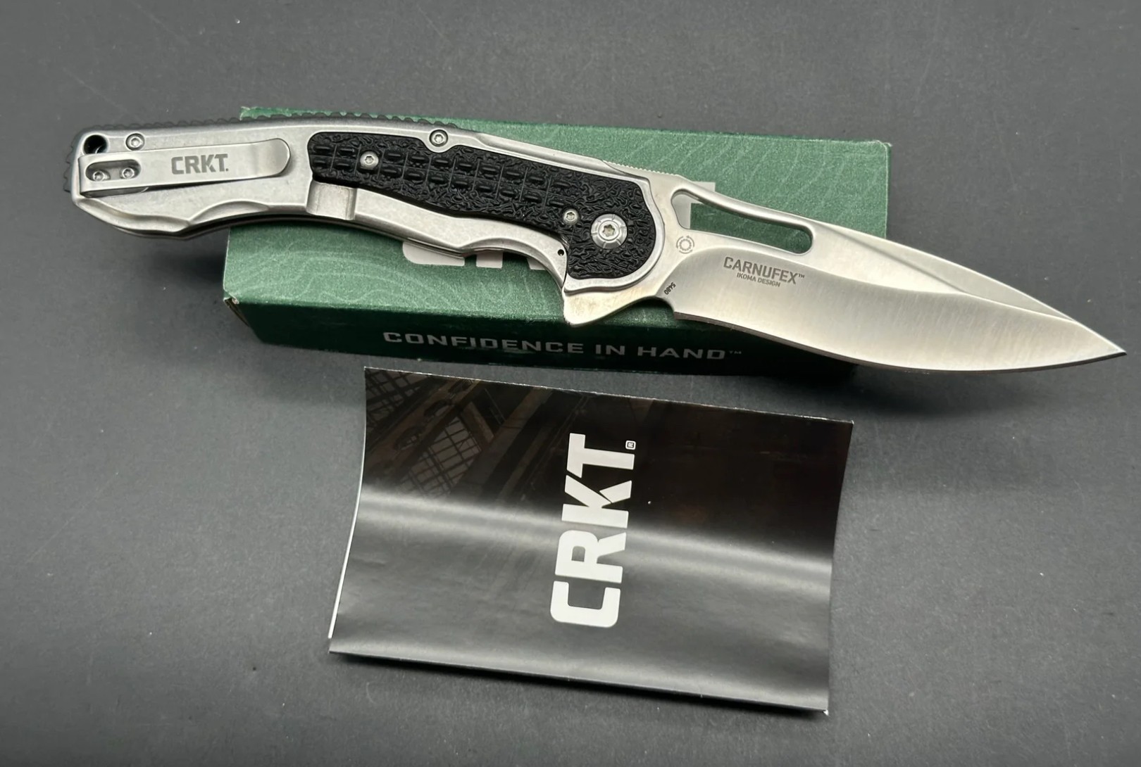 CRKT CARNUFEX FRAMELOCK FLIPPER KNIFE, GFN BLACK, 5480 - Image 2