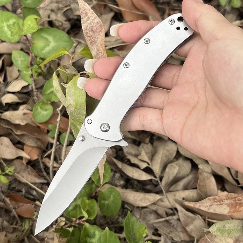 8Cr13Mov BLADE, 420 STEEL HANDLE, FLIPPER EDC KNIFE 1730 - Image 2